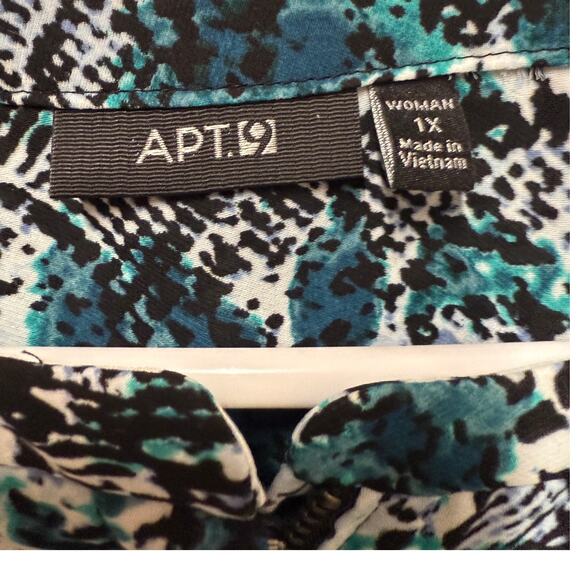 NWT Apt 9 Polyester lightweight business wear Snake print teal black Size 1X - Picture 5 of 7